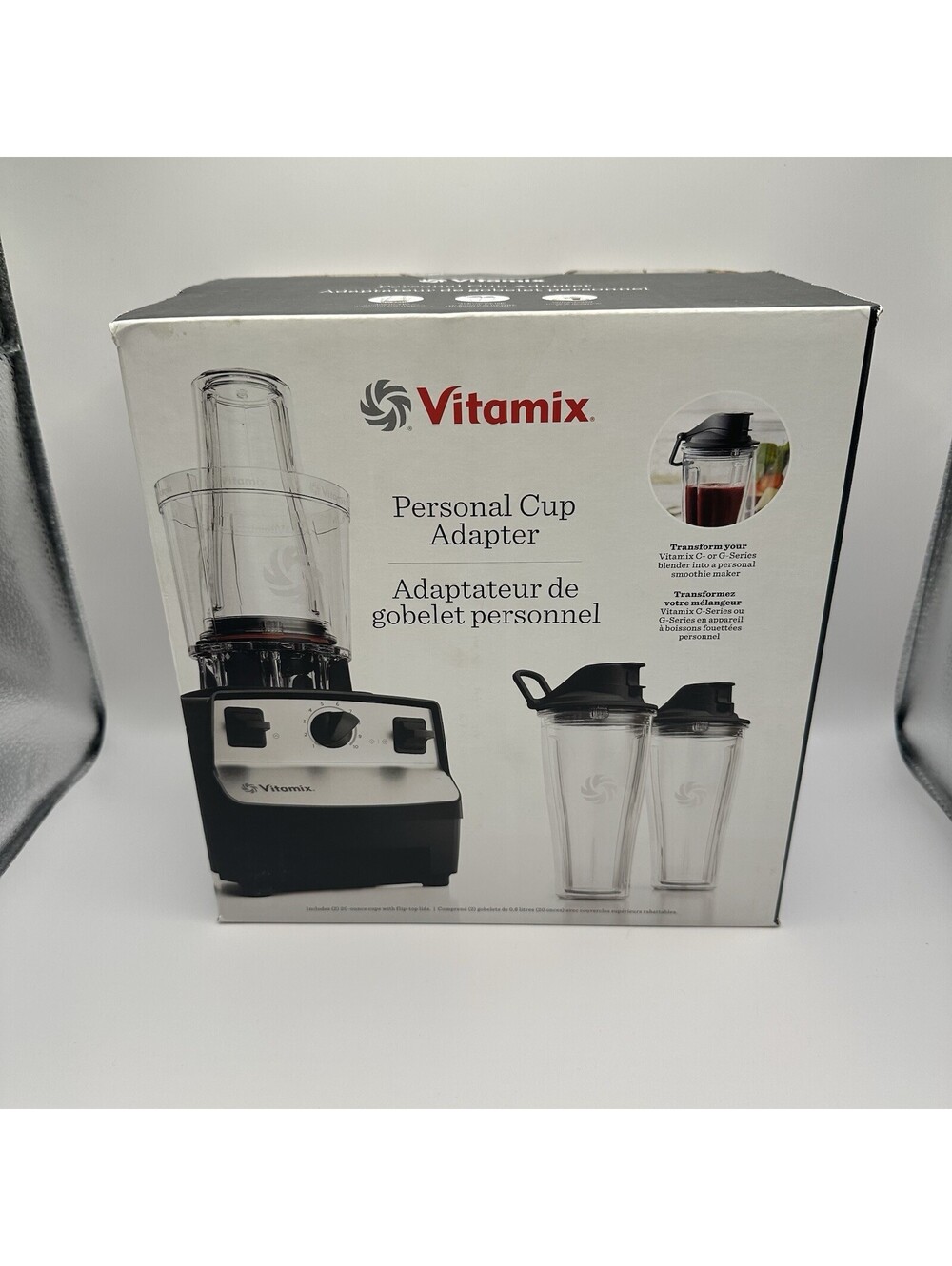 New Vitamix Personal Cup Adapter Set Adapter and 2 Cups SEALED